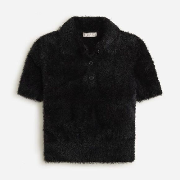 J Crew Short Sleeve Sweater Polo in Brushed Yarn NWT - Picture 1 of 11